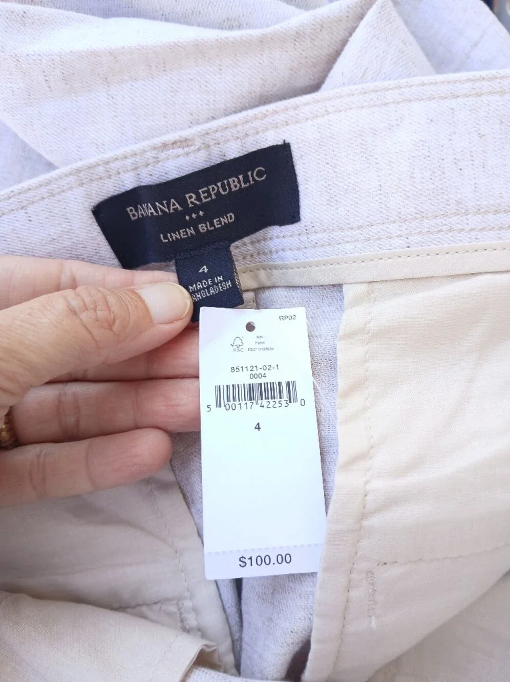NWT $100 Banana Republic Linen Blend Pleated Wide Leg Pants